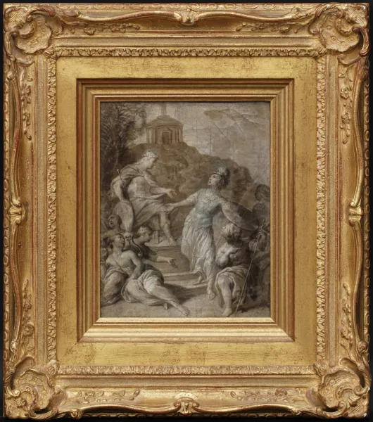 Otto van Veen — Entourage de Otto van Veen — La reine des Amazones, Thalestris, devant Alexandre le Grand,