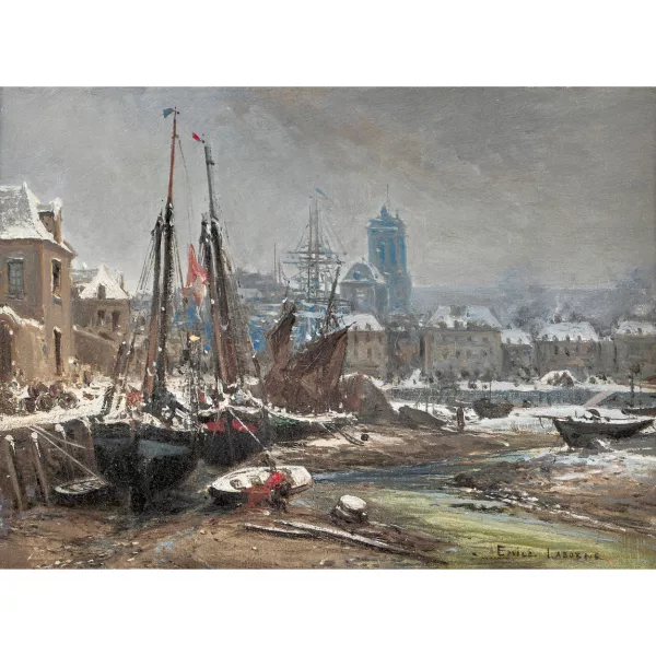 Edmé-Émile Laborne — Bâteaux au port de Dieppe.