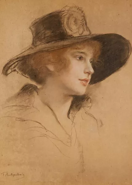 Friedrich August von Kaulbach — Bildnis einer jungen Frau mit Hut