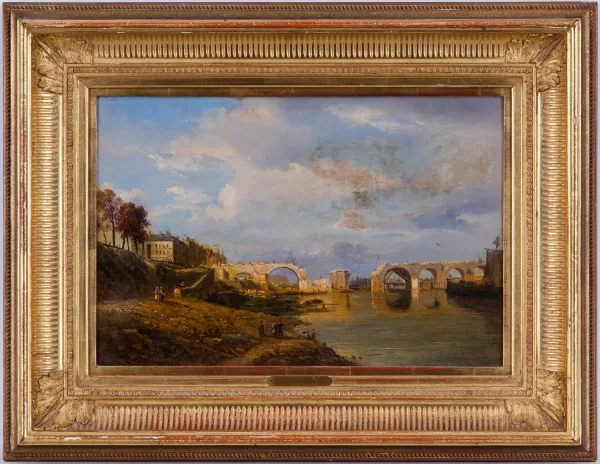 Jules Noël — Attribué à Jules Achille Noel — Vue présumée de l'ancien pont du Pollet à Dieppe