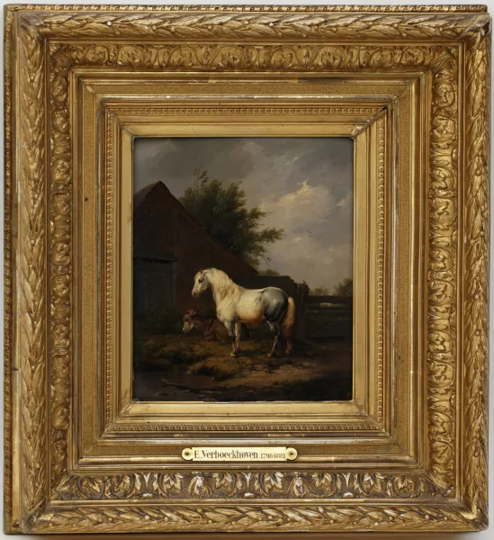 Eugène Verboeckhoven — Entourage de Eugène Joseph Verboeckhoven — Cheval et âne au pré