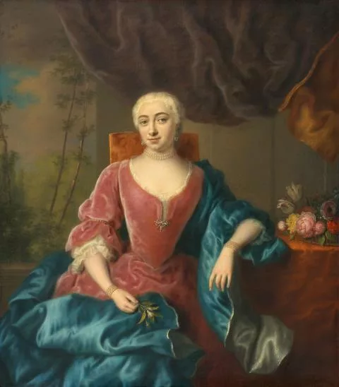 Balthasar Denner — Bildnis einer Dame mit Perlenhalsband