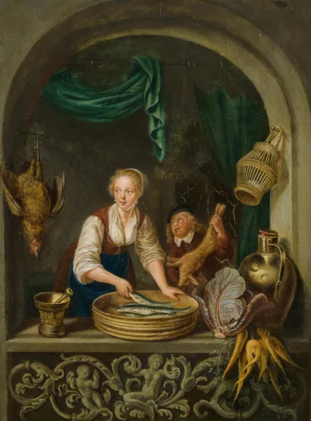 Gérard Dou — Kopie nach "Köchin am Fenster