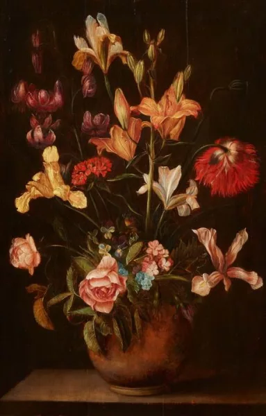 Alexandre Adriaenssen — Blumenstrauß in einer irdenen Vase