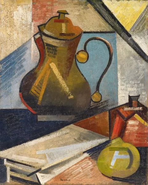 Auguste Herbin — Nature morte à la cafetière