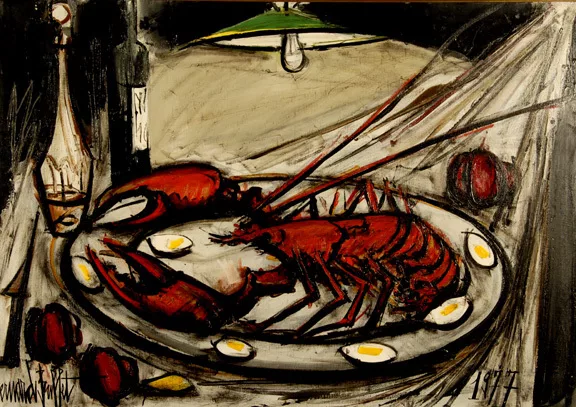 Bernard Buffet — Le homard froid, 1977