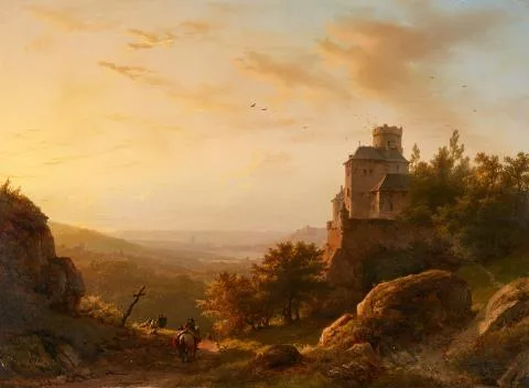 Barend Cornelis Koekkoek — Landschaft mit Burg