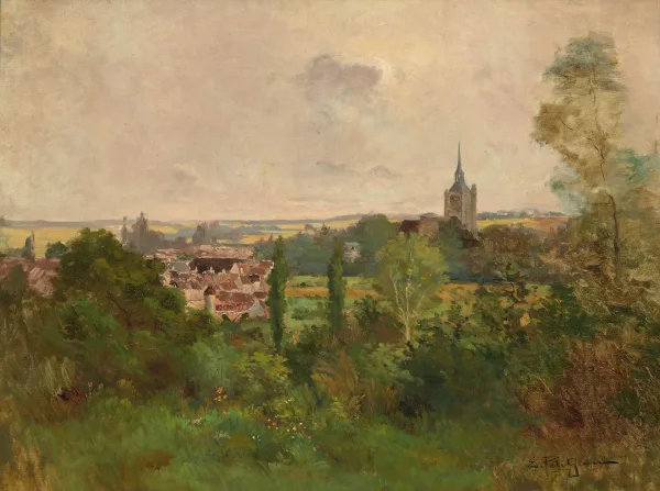 Edmond Marie Petitjean — Blick auf ein Dorf