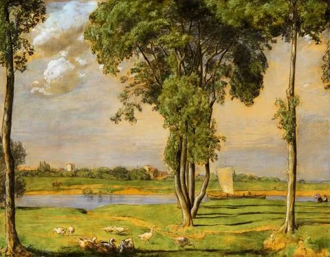 Hans Thoma — Mainlandschaft bei der Gerbermühle