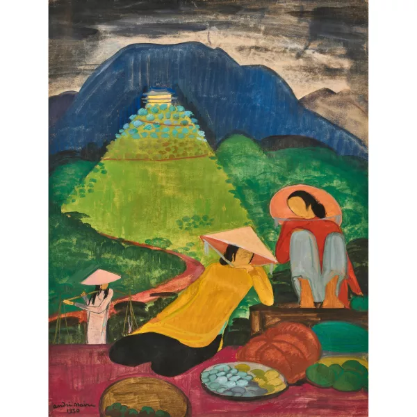 André Maire — Vietnamesische Landschaft mit Marktfrauen.
