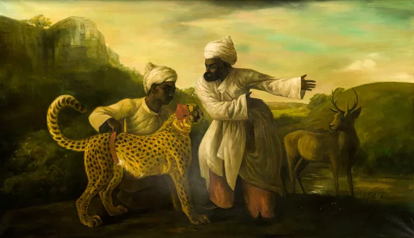 George Stubbs — D’après George Stubbs — Guépard et 2 indiens