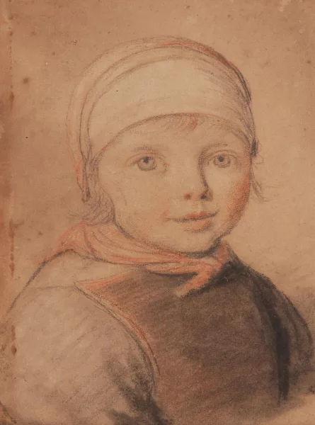 Jan Miense Molenaer — Attribué à Molenaer, Jan Miense — Zugeschrieben Portrait eines kleinen Mädchens mit Kopftuch
