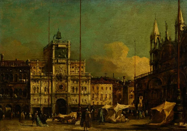 Francesco Guardi — Entourage de Francesco Guardi — Vue de la place Saint-Marc animée