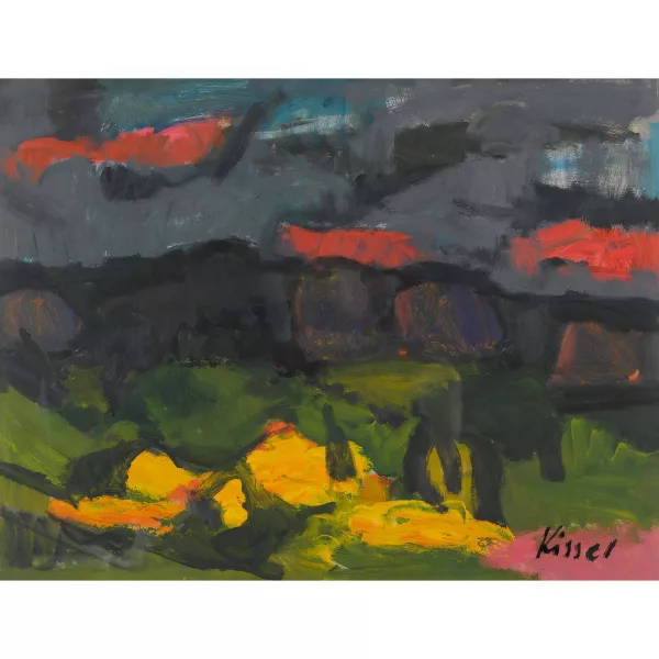 Gernot Kissel — "Landschaft mit roten Wolken".