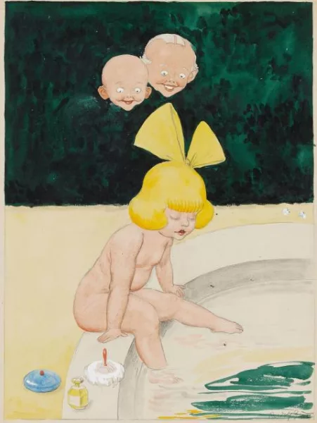 Rudolf Bauer — Kleines Mädchen mit Haarschleife