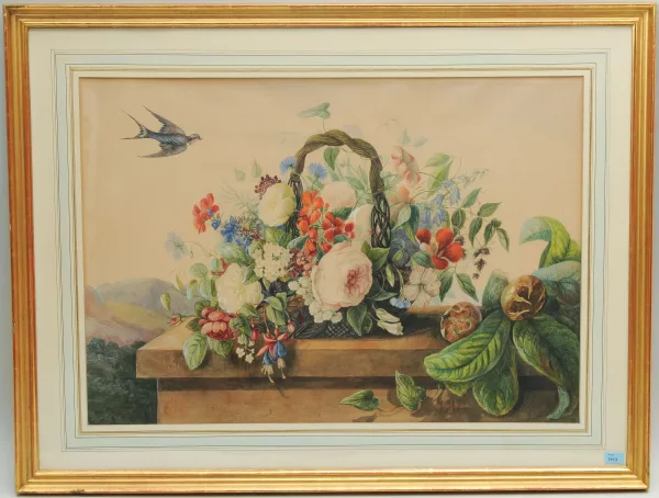 Anna Emilia Graf-Reinhart — Grosses Blumenstillleben in Korb