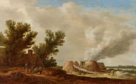 Jan van Goyen — Landschaft mit Bauernhaus und Kalköfen