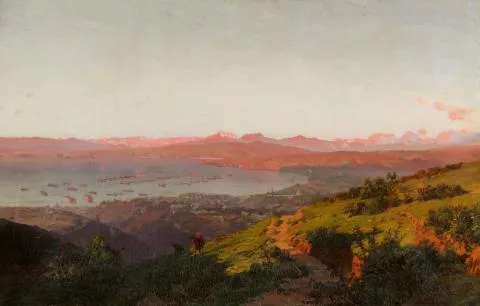 Thomas Somerscales — Die Bucht von Valparaíso in der Abenddämmerung