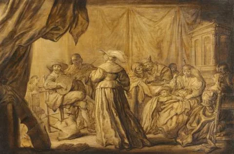 Adriaen Pietersz van de Venne — Interieur mit musizierender Gesellschaft