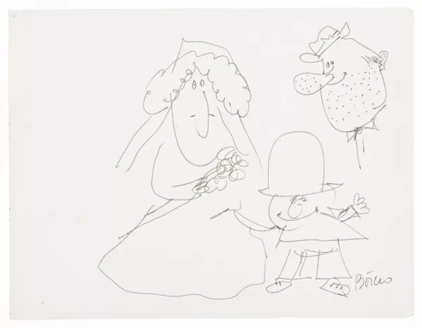Fernando Botero — Caricatures à l'homme au chapeau
