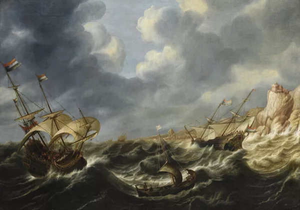 Johannes Hermanus Koekkoek — Bateaux dans la tempête