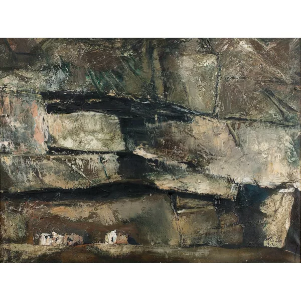 Mario Sironi — "Felswand und Dorf".