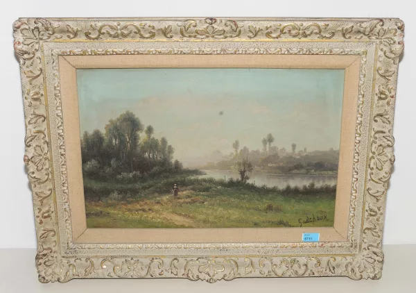 Émile Godchaux — Flusslandschaft mit Bäuerin