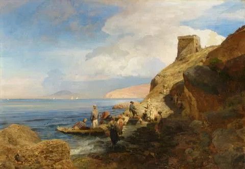 Oswald Achenbach — Ansicht aus einer Bucht bei Neapel