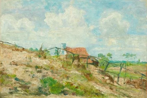 Paul Baum — Sandiger Dünenhang mit Zaun