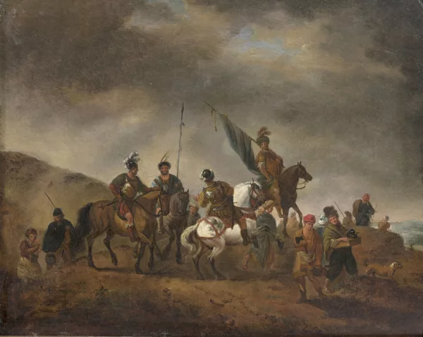 Joseph-François Swebach — Attribué à Jacques François Joseph Swebach — "Le porte étendard",