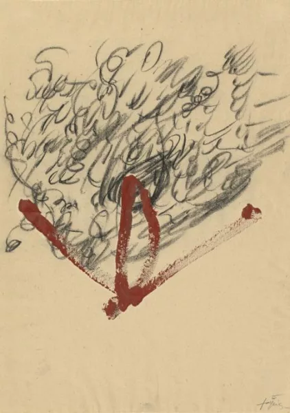 Antoni Tàpies — Image IV. Black Strokes above Sign