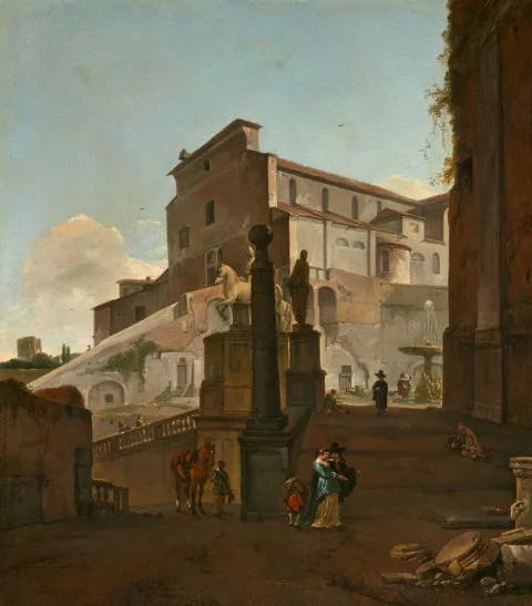 Thomas Wyck — Ansicht von Santa Maria in Aracoeli in Rom