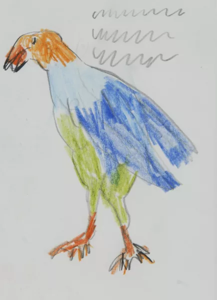 Franz Kamlander — 2 Blätter: Kuhkopf, 1989; Vogel, 1994
