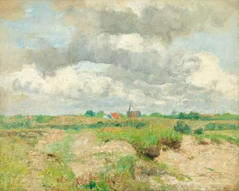 Paul Baum — Sommerwolken über flämischem Haus