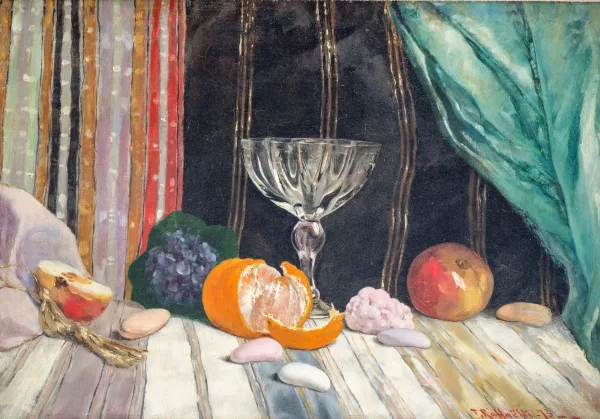 Jean-François Raffaëlli — Attribué à Jean-François Raffaelli — Nature morte à la coupe de fruits,