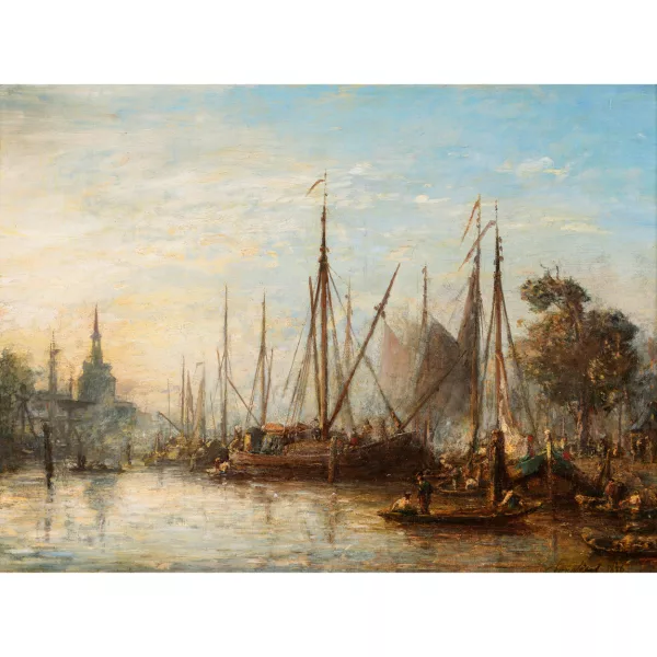 Johan Barthold Jongkind — Der Hafen von Rotterdam vor dem Hoofdpoort (Haupttor).