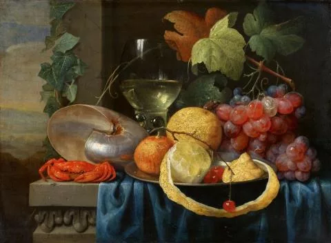 Joris van Son — Früchtestillleben mit Nautiluspokal