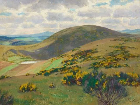 Fritz von Wille — Eifellandschaft mit blühendem Ginster