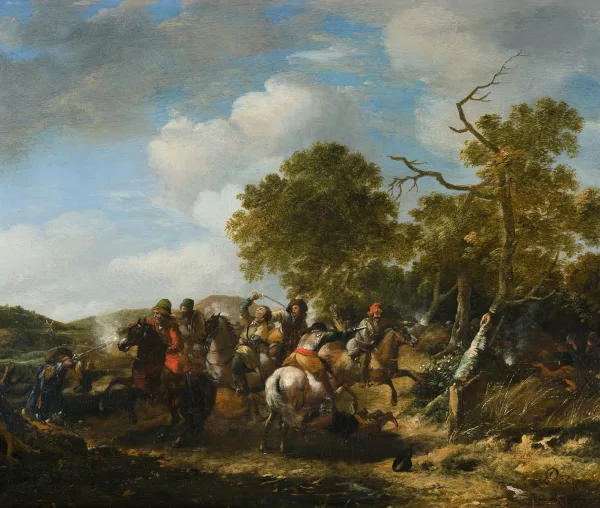 Pieter Wouwerman — Attribué à Wouwerman, Pieter — zugeschrieben Raubüberfall