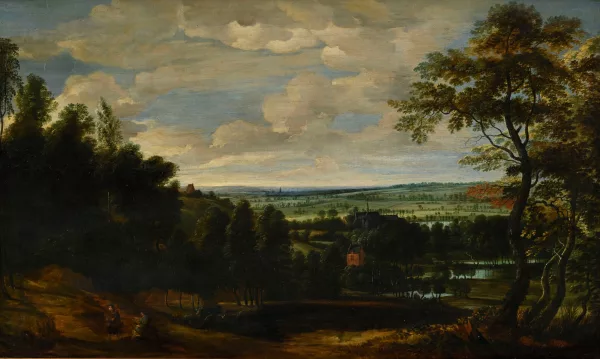 Lucas van Uden — Entourage de Lucas van Uden — Paysage de vallée animé