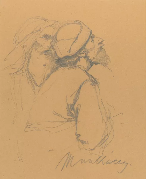 Mihály Munkácsy — Feuille d’étude avec deux paysans