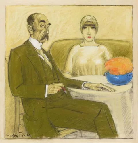 Rudolf Bauer — Paar am Tisch