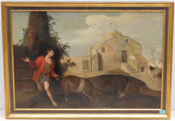 Bartolomé Esteban Murillo — in der Art Der verlorene Sohn hütet die Schweine