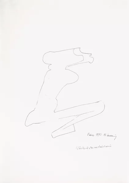 Maria Lassnig — Wörter-unterseetaucherin, 1990