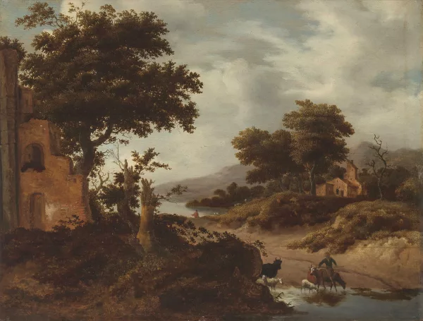 Roelof van Vries — Attribué à Roelof Jansz van Vries — zugeschrieben Landschaft mit See und Ruine
