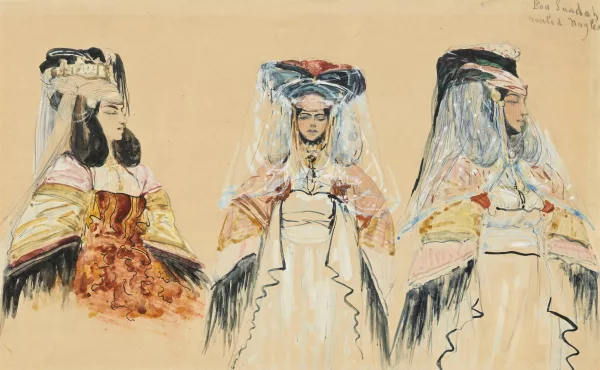 Georges Clairin — Attribué à Georges Clairin — Etude de costumes ouled naïl