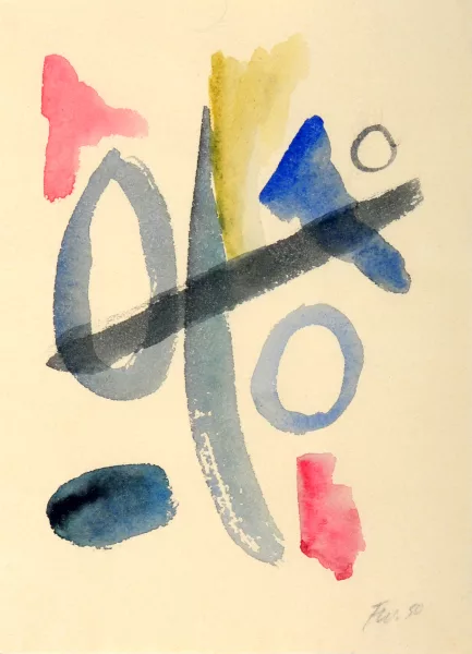 Fritz Winter — Kleines abstraktes Aquarell, 1950