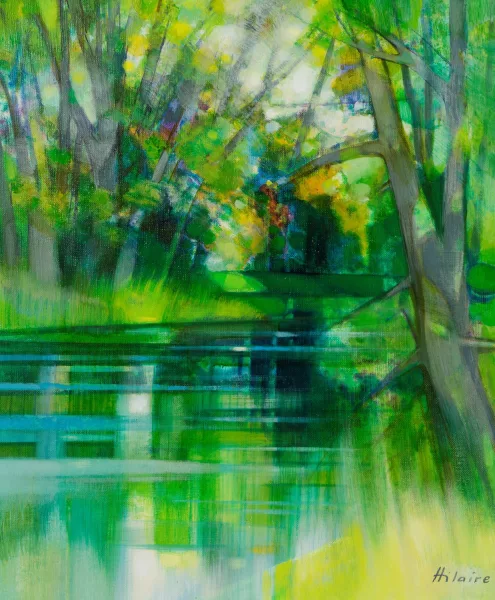 Camille Hilaire — "Reflets le matin sur l'étang"