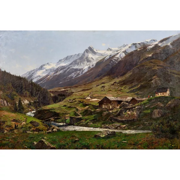 Georg Macco — Lötschental mit Bietschhorn.