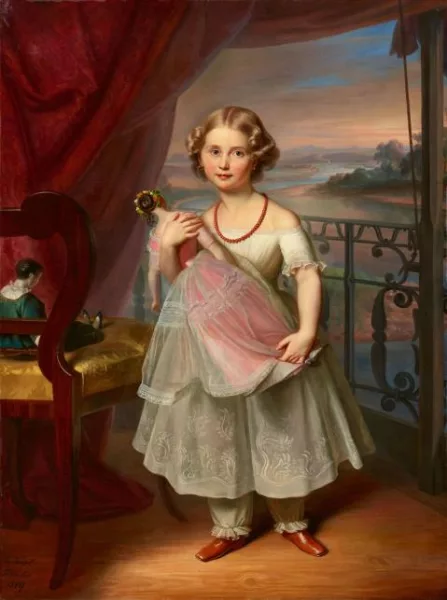Carl Christian Vogel von Vogelstein — Wohl Portrait der Prinzessin Anna von Sachsen mit ihren Puppen